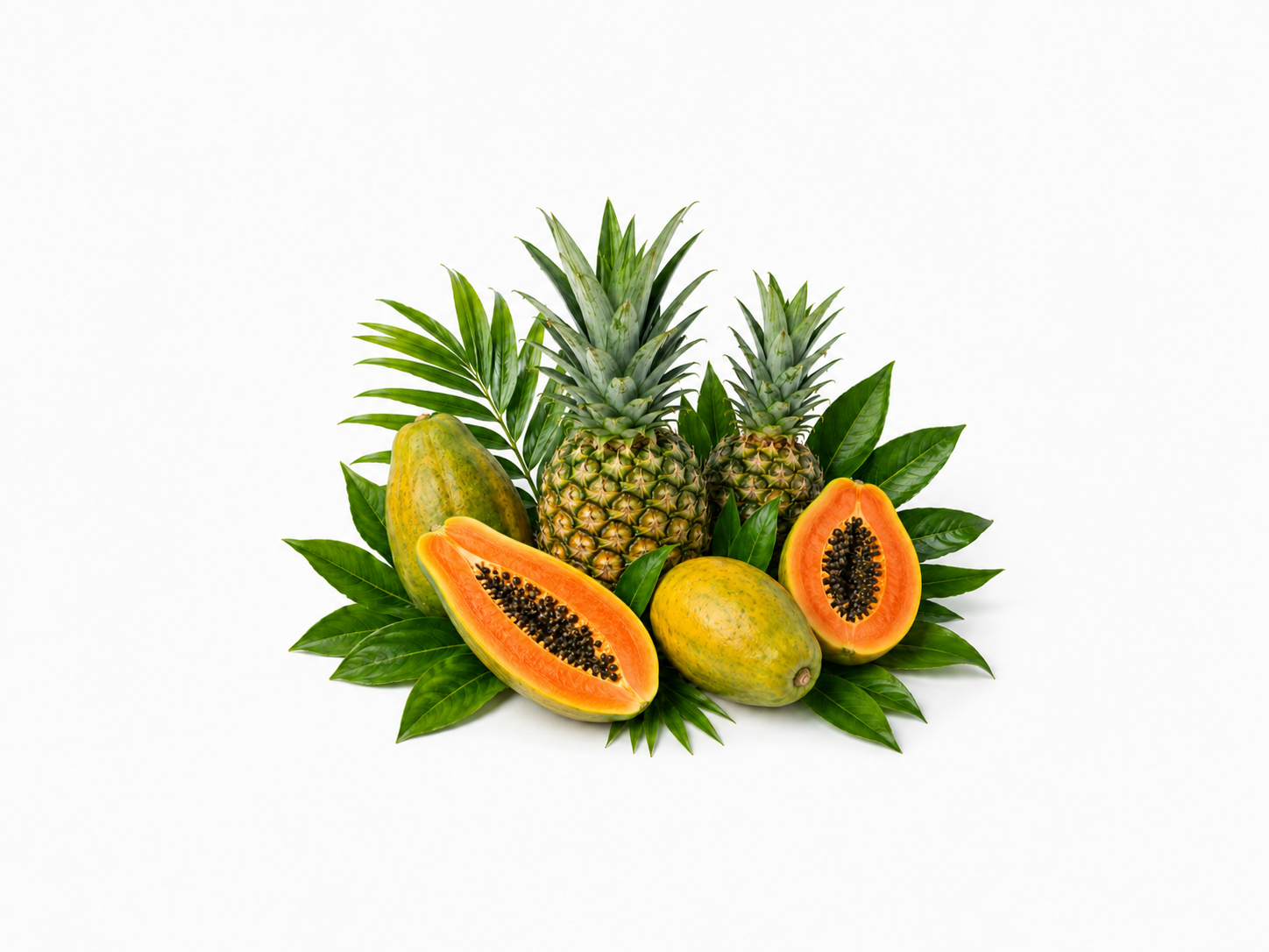 Ananas und Papaya als Herkunftsquellen der pflanzlichen Enzyme Bromelain und Papain
